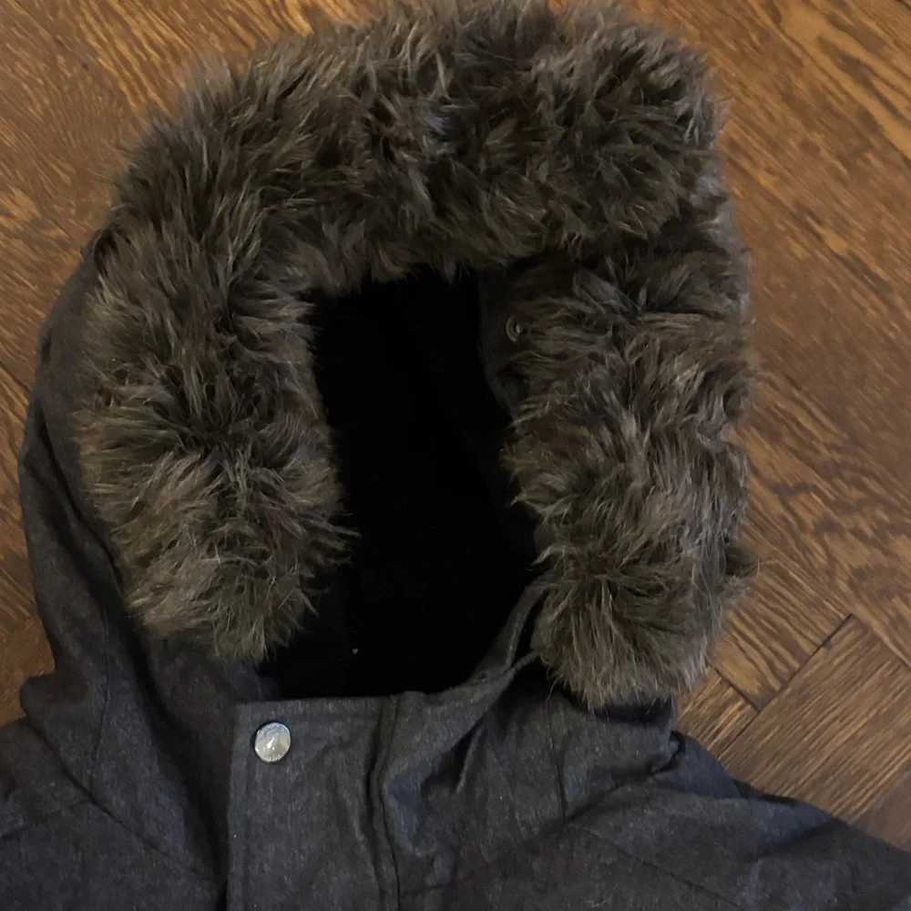 Jacadi Charcoal Puffer Jacket with Faux Fur Hood